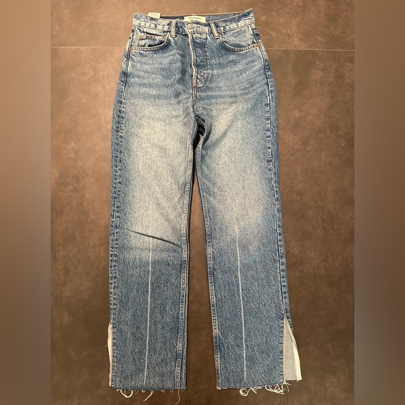 Reformation Gem Slit Hem High Rise Straight Jeans in Ponce - Picture 8 of 8